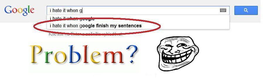 Google automatisch aanvullen meme